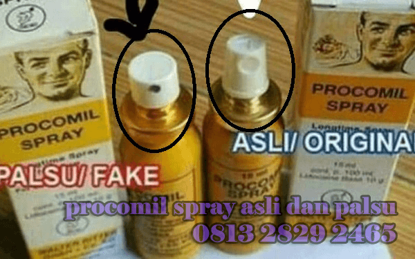 procomil spray asli dan palsu